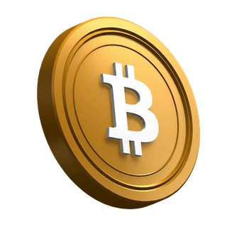 عنصر بصري لعملة Bitcoin BTC بزاوية مائلة ضمن قسم hero